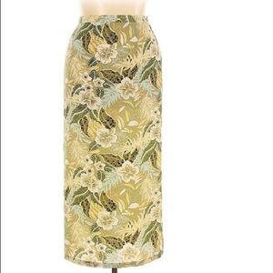 Voir Collection Green Floral Long Pencil Skirt NWT